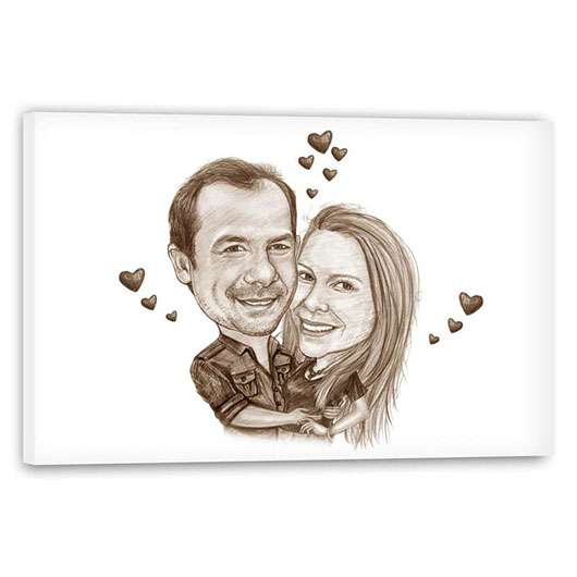 Bild von   karikatur vom foto liebespaajpg | Individuelle 🎁 persönliche 🎁 personalisierte Geschenke bedruckt ▪ bestickt ▪ graviert