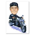 Bild von   karikatur vom foto motoradfajpg | Individuelle 🎁 persönliche 🎁 personalisierte Geschenke bedruckt ▪ bestickt ▪ graviert