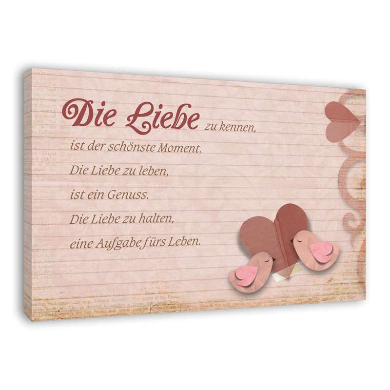 Bild von   spruch auf leinwand die liebjpg | Individuelle 🎁 persönliche 🎁 personalisierte Geschenke bedruckt ▪ bestickt ▪ graviert