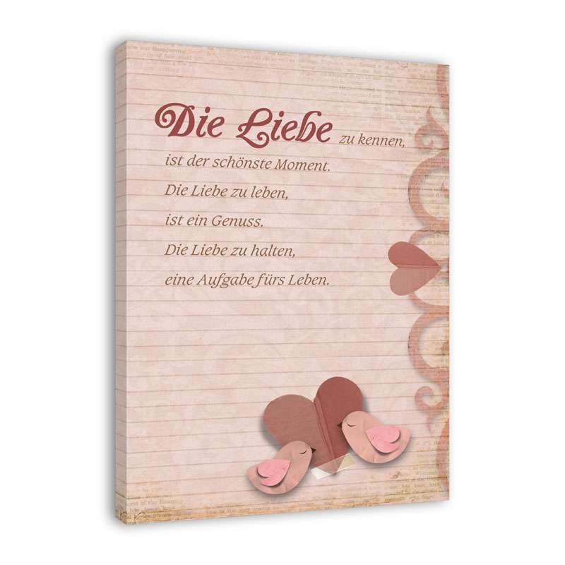 Bild von   spruch auf leinwand die liebjpg | Individuelle 🎁 persönliche 🎁 personalisierte Geschenke bedruckt ▪ bestickt ▪ graviert