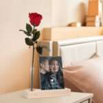 Bild von   infinity rose mit fotostaenderjpg | Individuelle 🎁 persönliche 🎁 personalisierte Geschenke bedruckt ▪ bestickt ▪ graviert