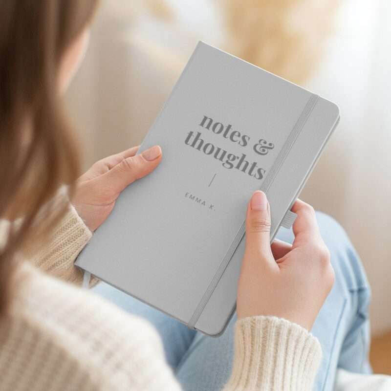 Bild von   notizbuch a mit namen graujpg | Individuelle 🎁 persönliche 🎁 personalisierte Geschenke bedruckt ▪ bestickt ▪ graviert