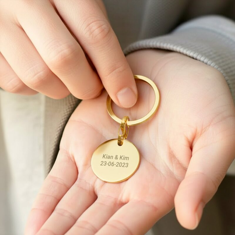 Bild von   schluesselanhaenger mit gravurjpg | Individuelle 🎁 persönliche 🎁 personalisierte Geschenke bedruckt ▪ bestickt ▪ graviert