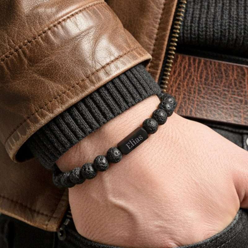 Bild von   lava armband mit gravur mjpg | Individuelle 🎁 persönliche 🎁 personalisierte Geschenke bedruckt ▪ bestickt ▪ graviert
