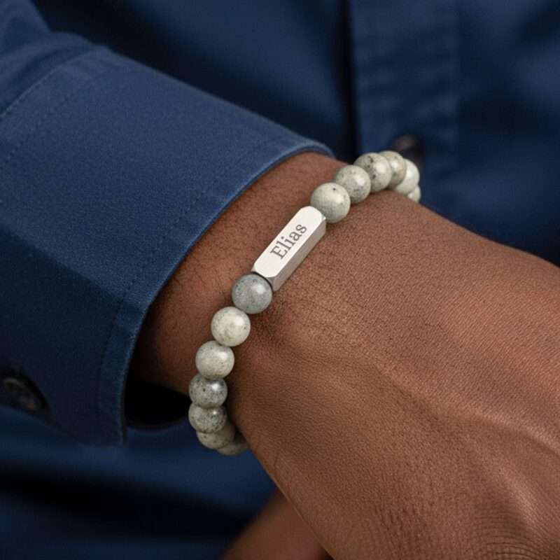 Bild von   labradorit armband mit gravurjpg | Individuelle 🎁 persönliche 🎁 personalisierte Geschenke bedruckt ▪ bestickt ▪ graviert