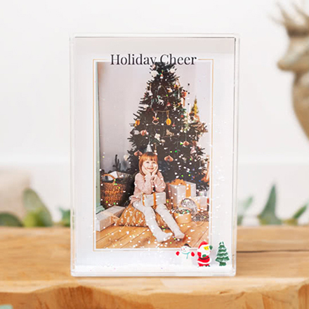 Schüttelrahmen mit Schnee Hochformat