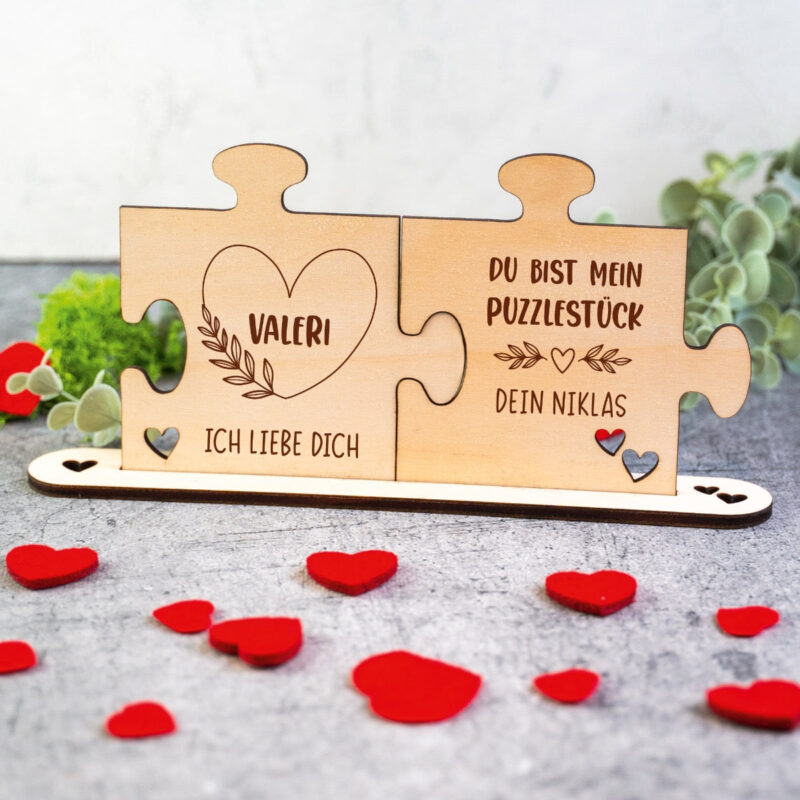 Bild von   holz puzzleteile du bist mejpg | Individuelle 🎁 persönliche 🎁 personalisierte Geschenke bedruckt ▪ bestickt ▪ graviert
