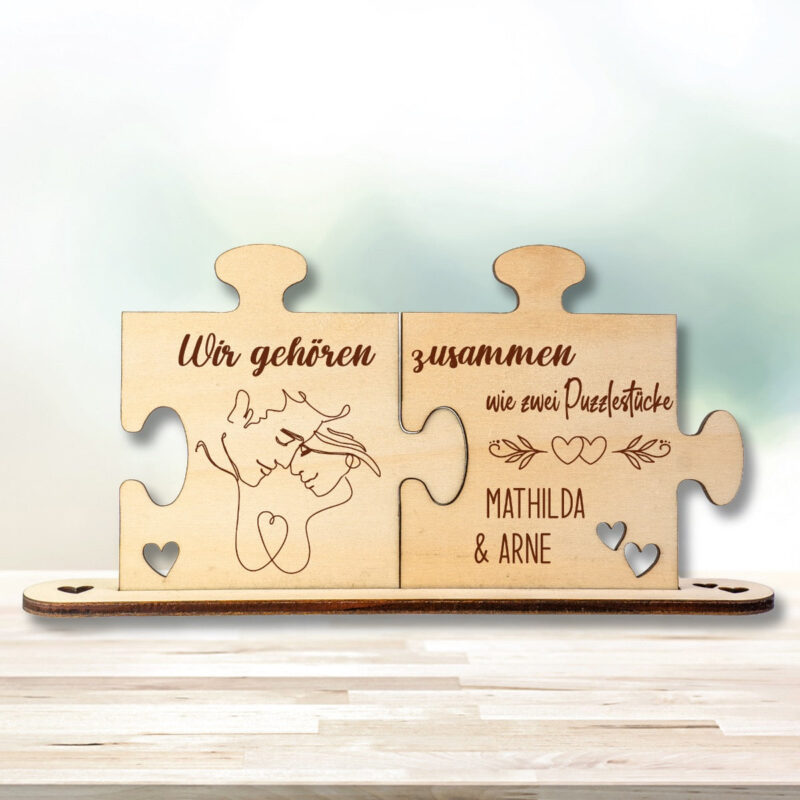 Bild von   holz puzzleteile wir gehoerjpg | Individuelle 🎁 persönliche 🎁 personalisierte Geschenke bedruckt ▪ bestickt ▪ graviert
