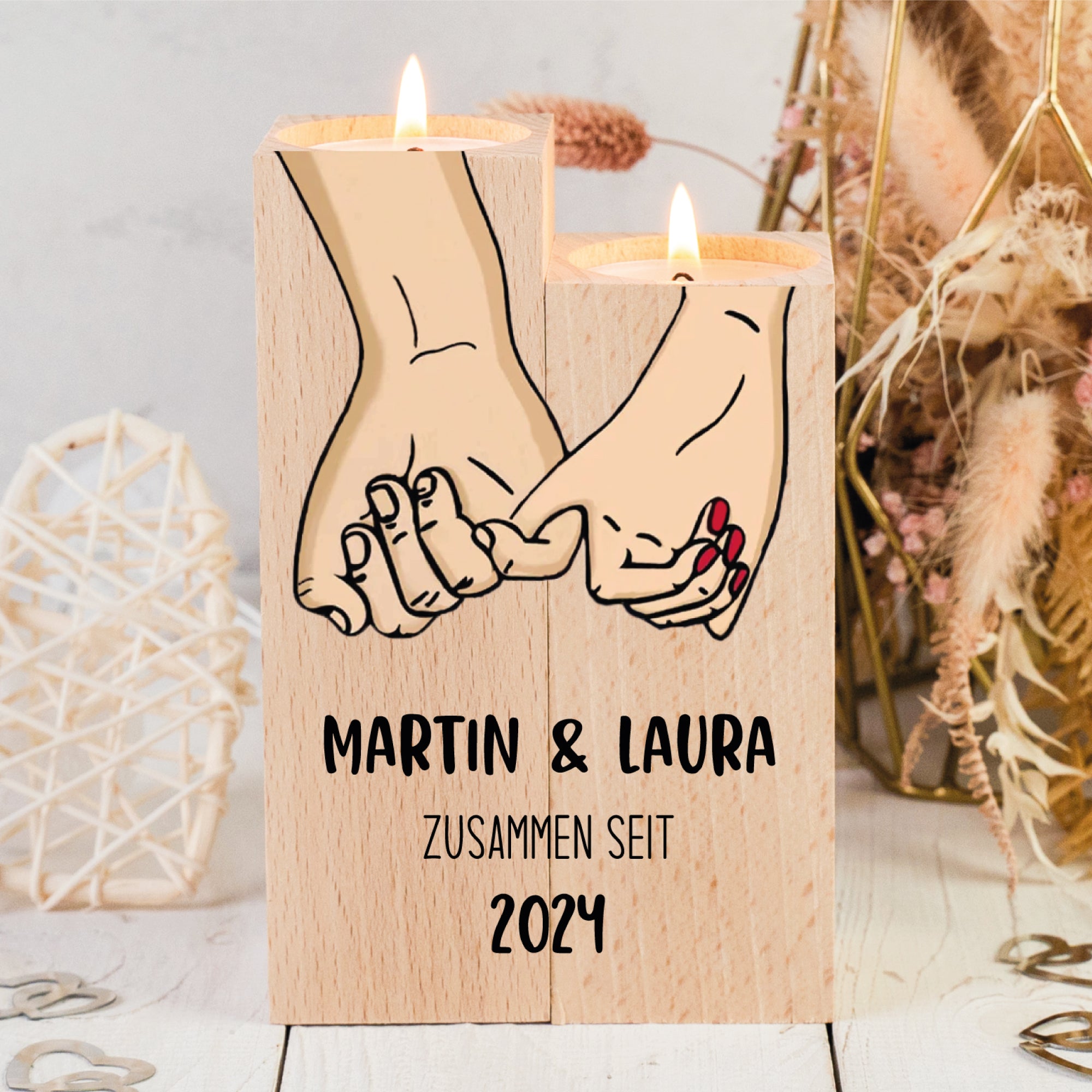 Kerzenhalter "Hände" - personalisiert