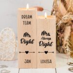 Bild von   kerzenhalter dreamteam perjpg | Individuelle 🎁 persönliche 🎁 personalisierte Geschenke bedruckt ▪ bestickt ▪ graviert