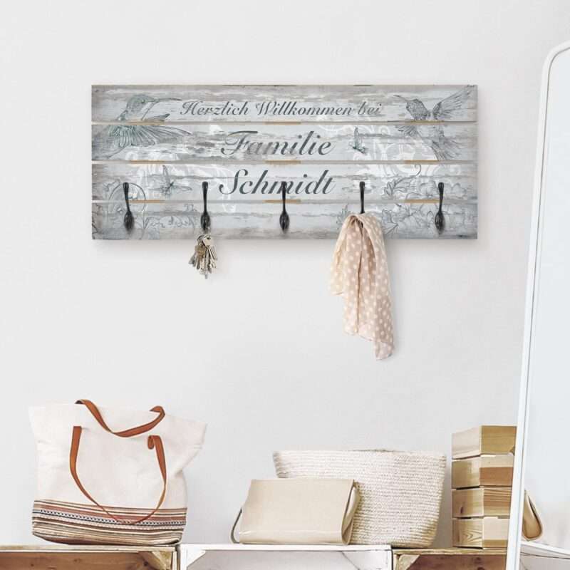 Bild von   wandgarderobe holzpalette willjpg | Individuelle 🎁 persönliche 🎁 personalisierte Geschenke bedruckt ▪ bestickt ▪ graviert