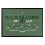 Bild von   fussmatte mit eigenem text herjpg | Individuelle 🎁 persönliche 🎁 personalisierte Geschenke bedruckt ▪ bestickt ▪ graviert