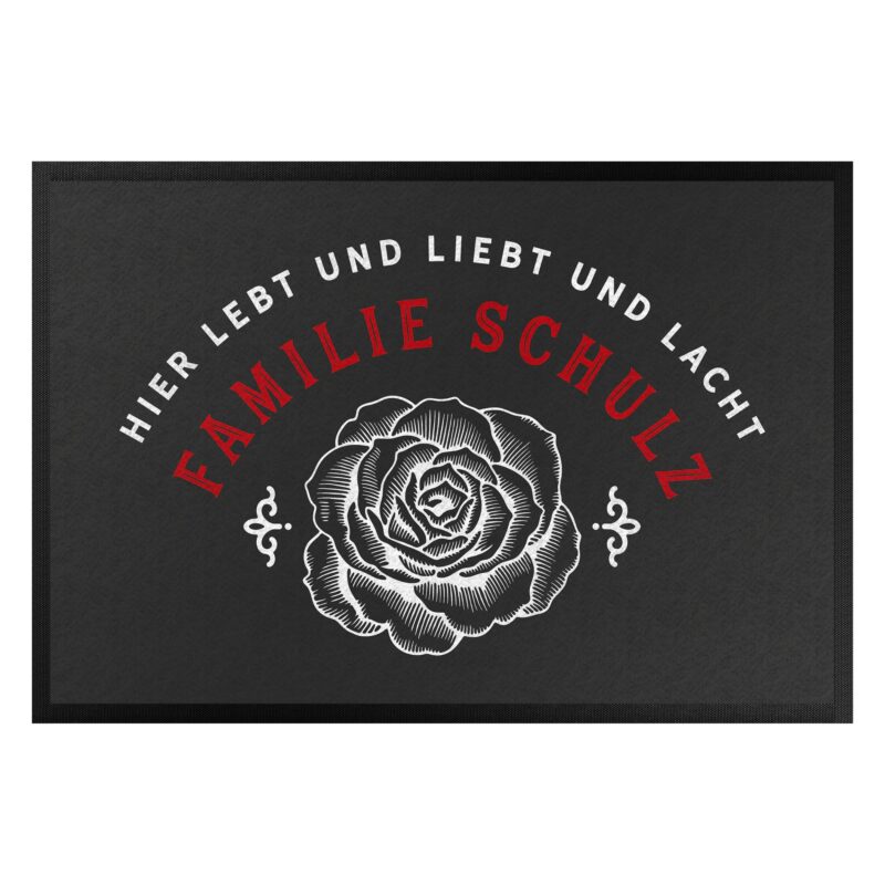 Fußmatte mit eigenem Text Vintage Logo III Wunschname