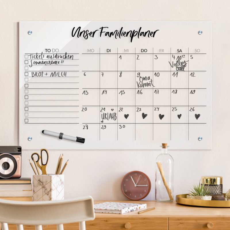 Bild von   familienplaner memoboard familjpg | Individuelle 🎁 persönliche 🎁 personalisierte Geschenke bedruckt ▪ bestickt ▪ graviert