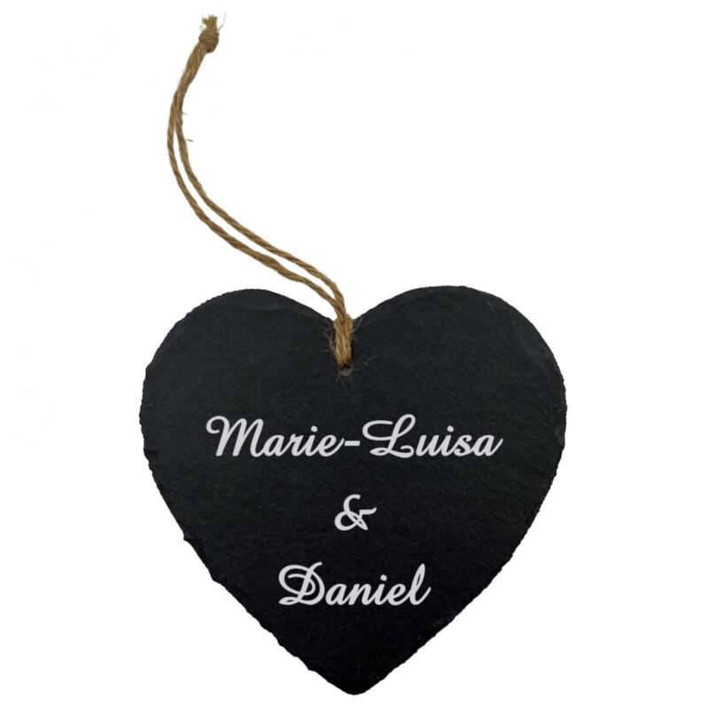 Bild von   schieferherz  x  cm zum aujpg | Individuelle 🎁 persönliche 🎁 personalisierte Geschenke bedruckt ▪ bestickt ▪ graviert