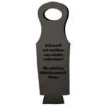 Bild von   flaschentuete kunstleder graujpg | Individuelle 🎁 persönliche 🎁 personalisierte Geschenke bedruckt ▪ bestickt ▪ graviert