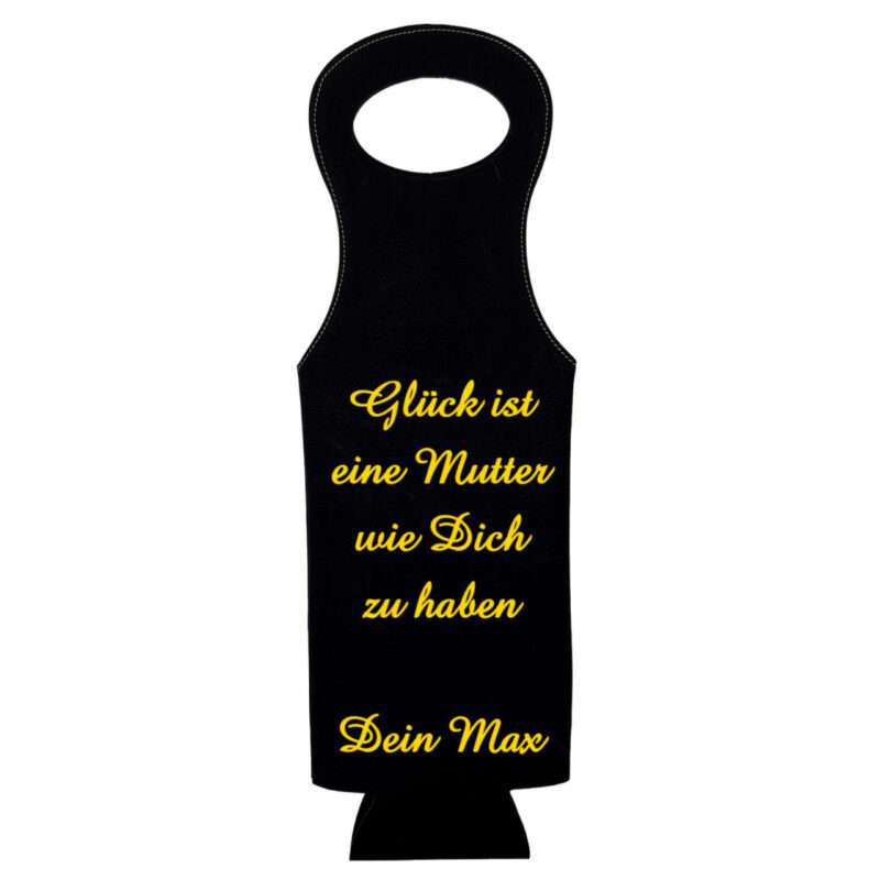 Bild von   flaschentuete kunstleder schwajpg | Individuelle 🎁 persönliche 🎁 personalisierte Geschenke bedruckt ▪ bestickt ▪ graviert