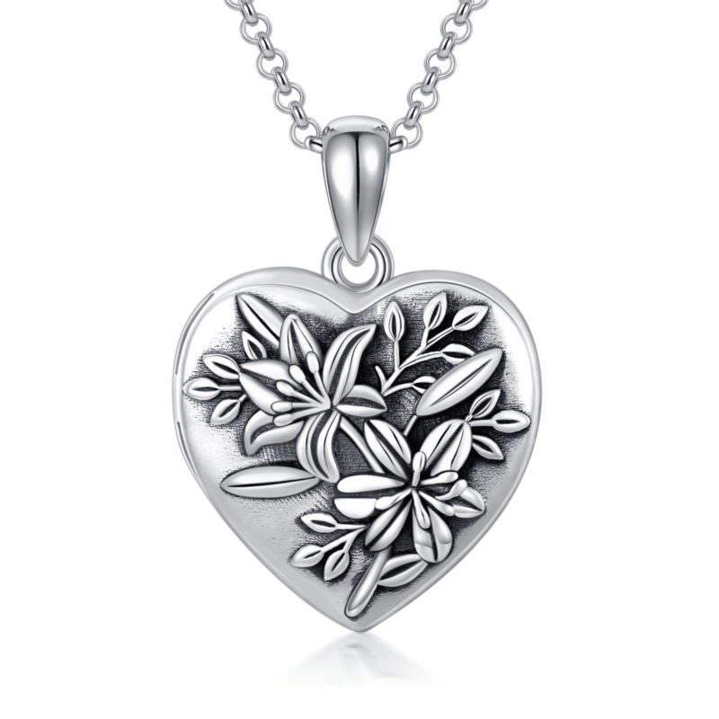 Bild von   sterling silber lily herz perspng | Individuelle 🎁 persönliche 🎁 personalisierte Geschenke bedruckt ▪ bestickt ▪ graviert
