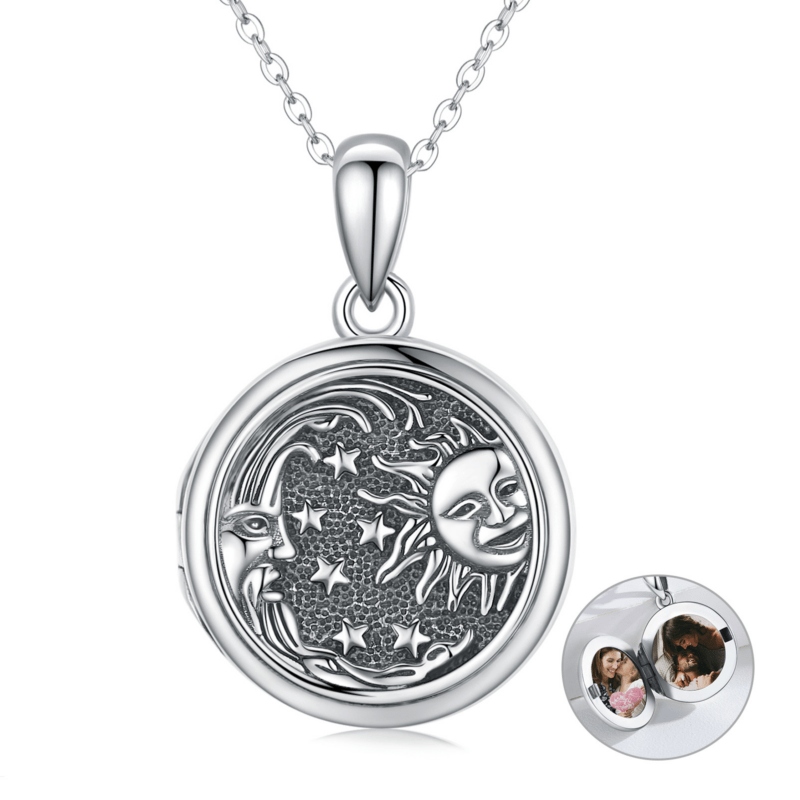 Bild von   sterling silber mond stern sonpng | Individuelle 🎁 persönliche 🎁 personalisierte Geschenke bedruckt ▪ bestickt ▪ graviert