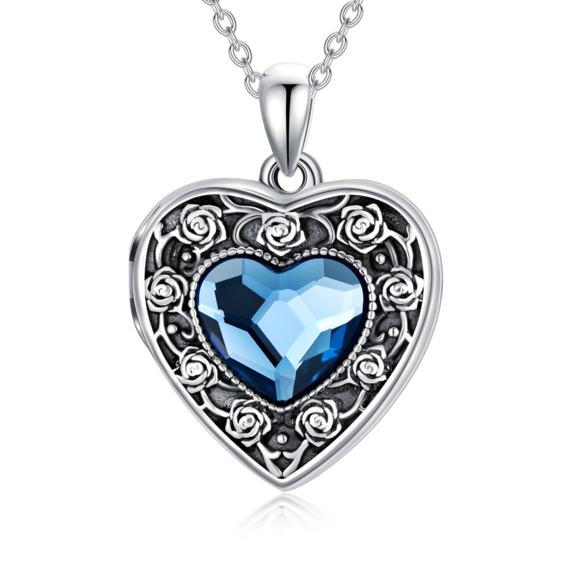 Bild von   sterling silber herz kristallpng | Individuelle 🎁 persönliche 🎁 personalisierte Geschenke bedruckt ▪ bestickt ▪ graviert