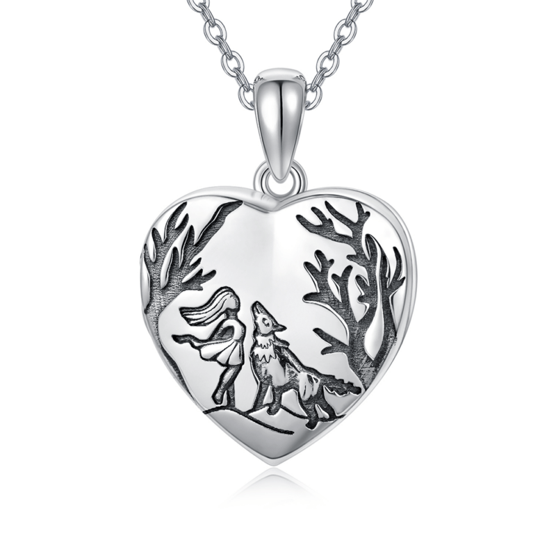 Bild von   sterling silber wolf herz perspng | Individuelle 🎁 persönliche 🎁 personalisierte Geschenke bedruckt ▪ bestickt ▪ graviert
