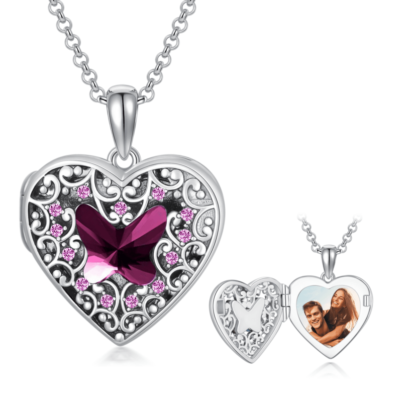 Bild von   sterling silber lila schmetterpng | Individuelle 🎁 persönliche 🎁 personalisierte Geschenke bedruckt ▪ bestickt ▪ graviert