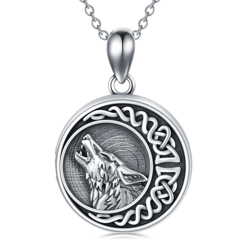 Bild von   sterling silber wolf keltiscpng | Individuelle 🎁 persönliche 🎁 personalisierte Geschenke bedruckt ▪ bestickt ▪ graviert
