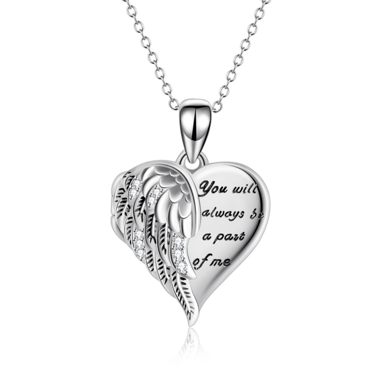 Bild von   sterling silber herz engel flapng | Individuelle 🎁 persönliche 🎁 personalisierte Geschenke bedruckt ▪ bestickt ▪ graviert
