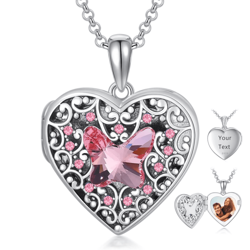 Bild von   sterling silber kristall herzpng | Individuelle 🎁 persönliche 🎁 personalisierte Geschenke bedruckt ▪ bestickt ▪ graviert