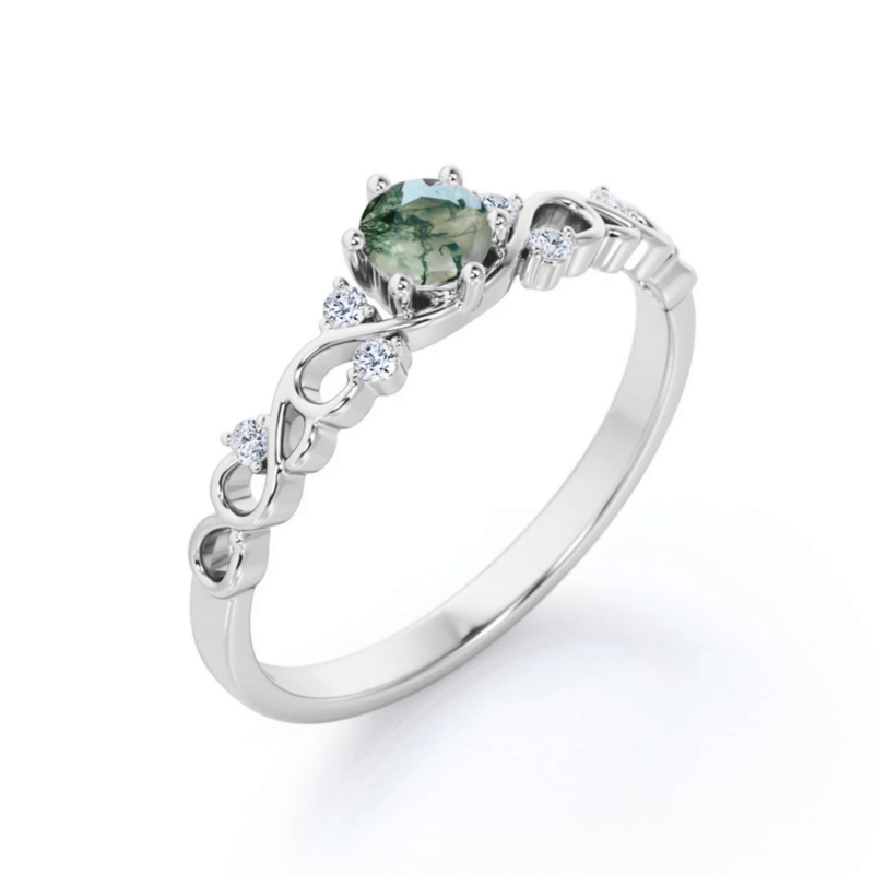 Bild von   sterling silber rund moos achapng | Individuelle 🎁 persönliche 🎁 personalisierte Geschenke bedruckt ▪ bestickt ▪ graviert