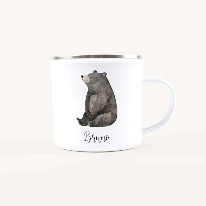 Bild von   emaille tasse baer nojpg | Individuelle 🎁 persönliche 🎁 personalisierte Geschenke bedruckt ▪ bestickt ▪ graviert