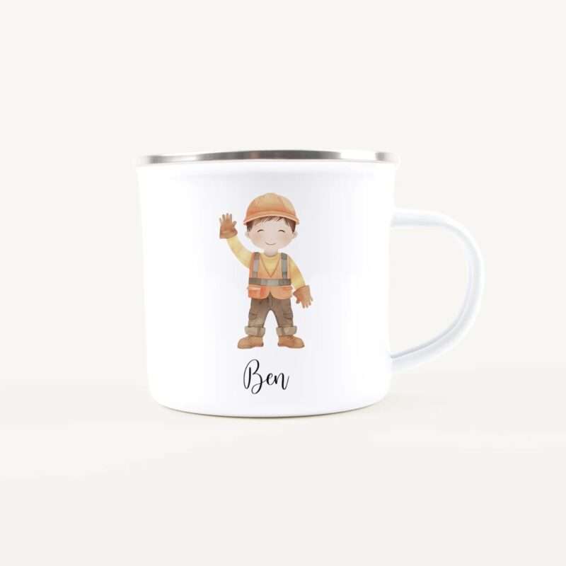 Bild von   emaille tasse bauarbeiterjpg | Individuelle 🎁 persönliche 🎁 personalisierte Geschenke bedruckt ▪ bestickt ▪ graviert