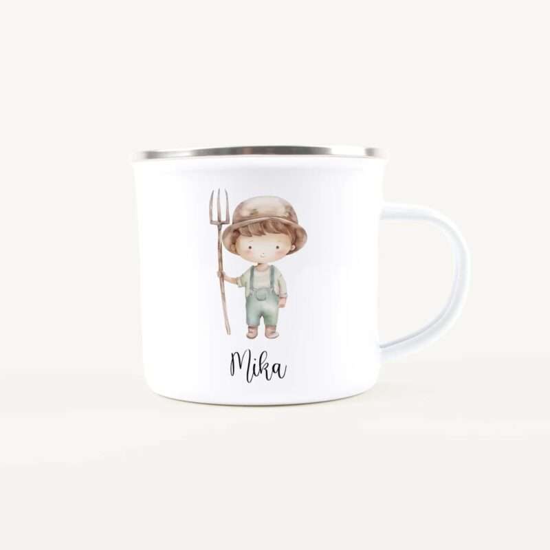 Bild von   emaille tasse bauerjpg | Individuelle 🎁 persönliche 🎁 personalisierte Geschenke bedruckt ▪ bestickt ▪ graviert