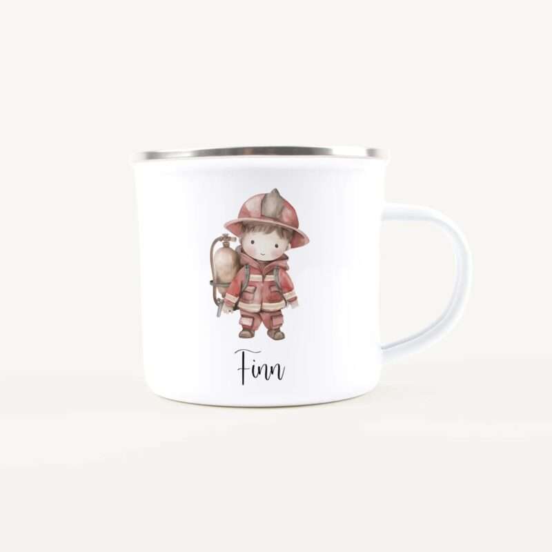 Bild von   emaille tasse feuerwehrmannjpg | Individuelle 🎁 persönliche 🎁 personalisierte Geschenke bedruckt ▪ bestickt ▪ graviert