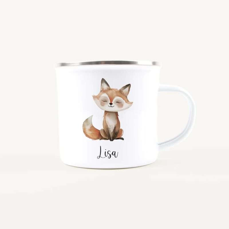 Bild von   emaille tasse fuchsjpg | Individuelle 🎁 persönliche 🎁 personalisierte Geschenke bedruckt ▪ bestickt ▪ graviert