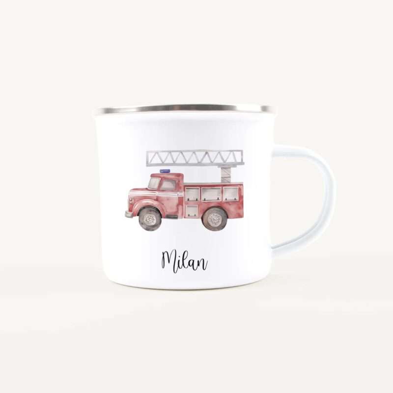 Bild von   emaille tasse feuerwehrjpg | Individuelle 🎁 persönliche 🎁 personalisierte Geschenke bedruckt ▪ bestickt ▪ graviert
