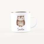 Bild von   emaille tasse eulejpg | Individuelle 🎁 persönliche 🎁 personalisierte Geschenke bedruckt ▪ bestickt ▪ graviert