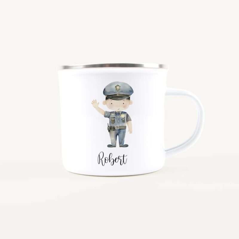 Bild von   emaille tasse polizistjpg | Individuelle 🎁 persönliche 🎁 personalisierte Geschenke bedruckt ▪ bestickt ▪ graviert