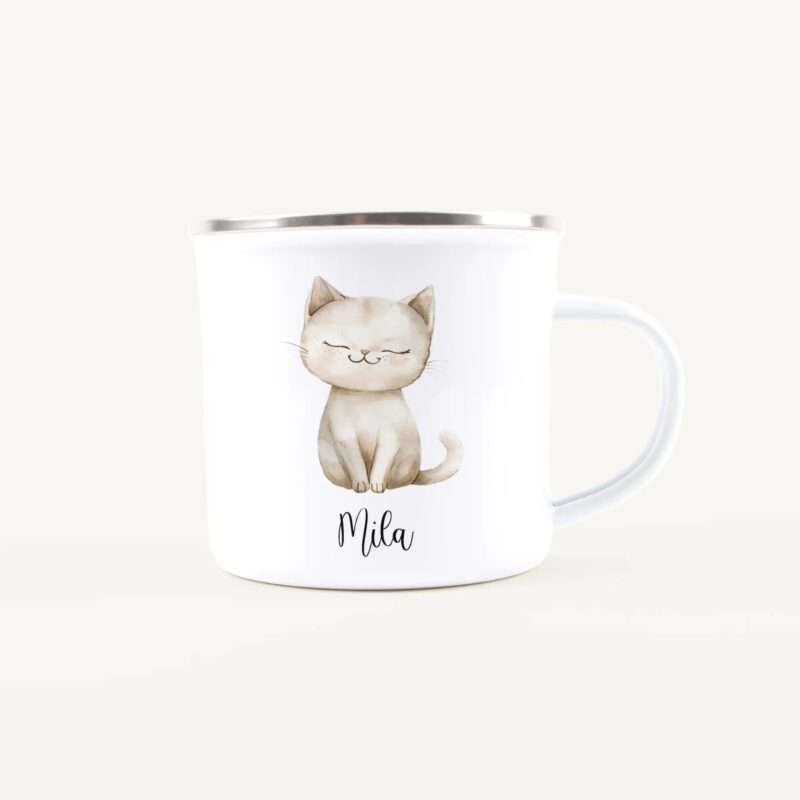 Bild von   emaille tasse katzejpg | Individuelle 🎁 persönliche 🎁 personalisierte Geschenke bedruckt ▪ bestickt ▪ graviert