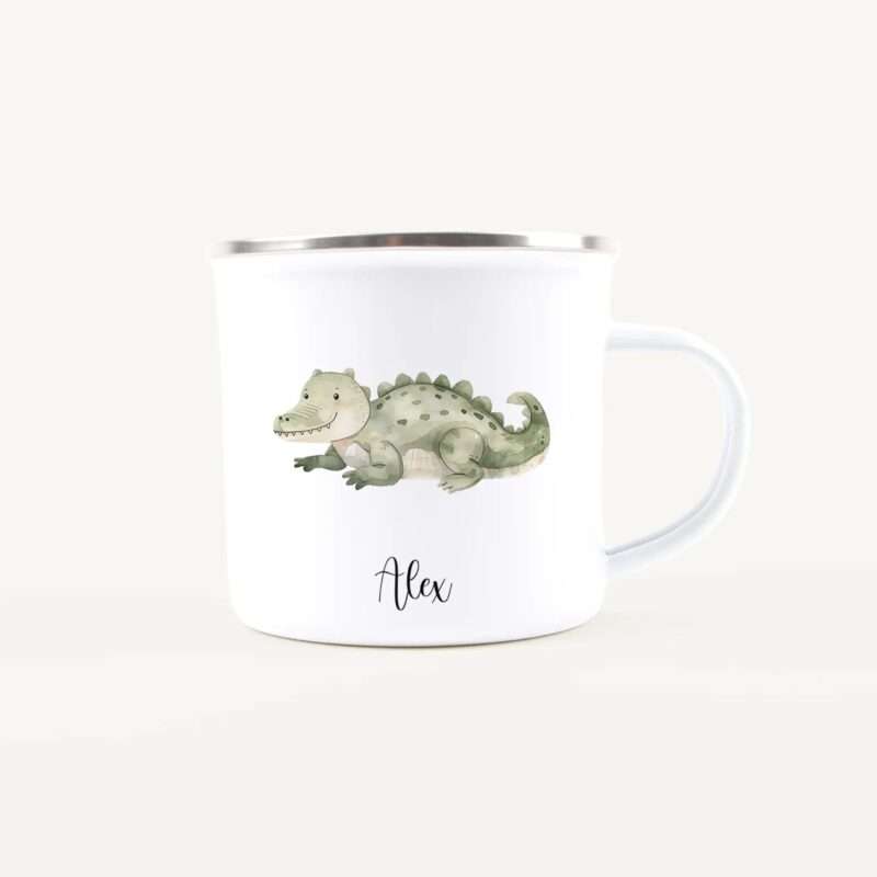 Bild von   emaille tasse krokodiljpg | Individuelle 🎁 persönliche 🎁 personalisierte Geschenke bedruckt ▪ bestickt ▪ graviert