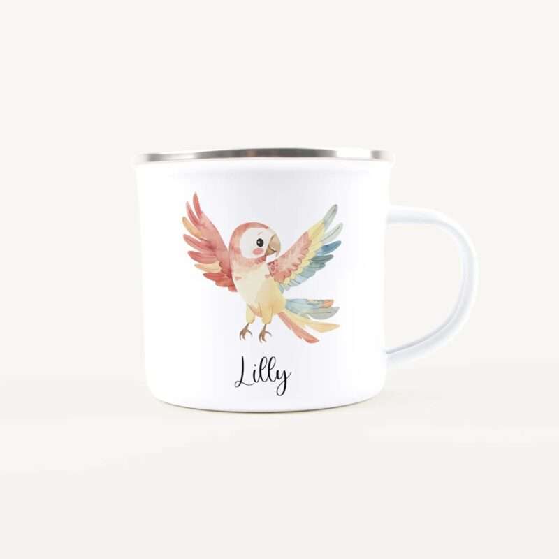 Bild von   emaille tasse papageijpg | Individuelle 🎁 persönliche 🎁 personalisierte Geschenke bedruckt ▪ bestickt ▪ graviert
