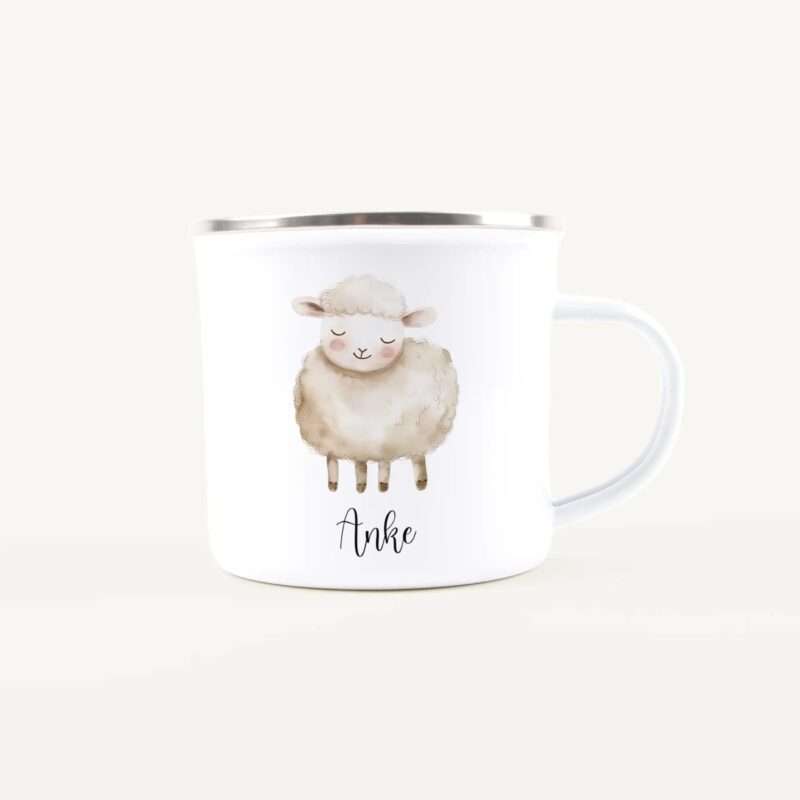 Bild von   emaille tasse schafjpg | Individuelle 🎁 persönliche 🎁 personalisierte Geschenke bedruckt ▪ bestickt ▪ graviert