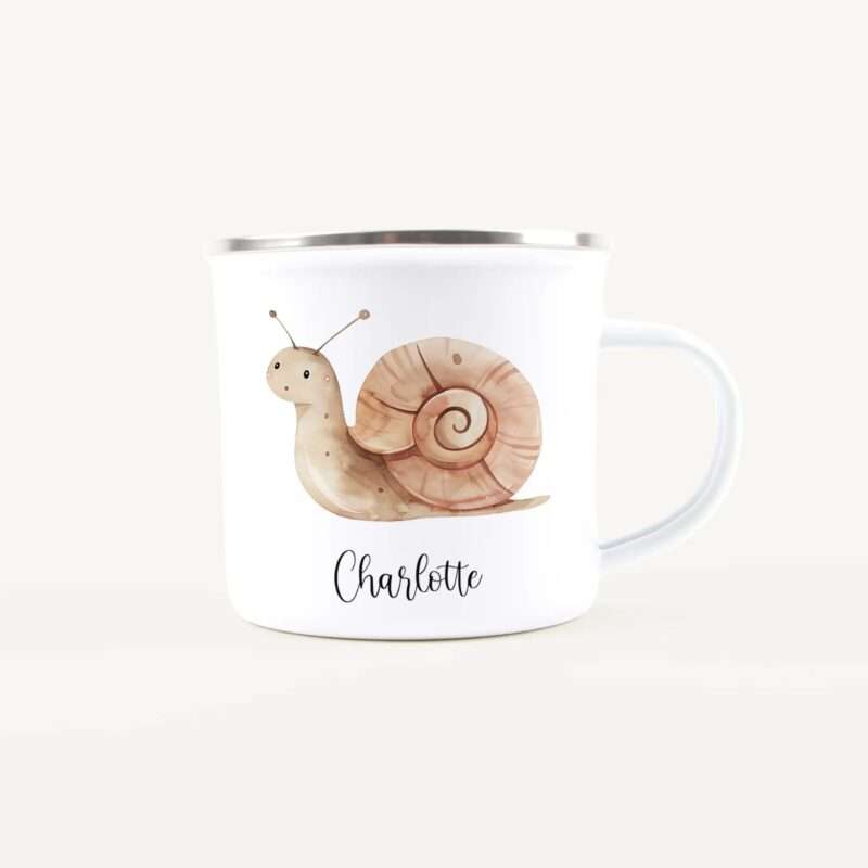 Bild von   emaille tasse schneckejpg | Individuelle 🎁 persönliche 🎁 personalisierte Geschenke bedruckt ▪ bestickt ▪ graviert