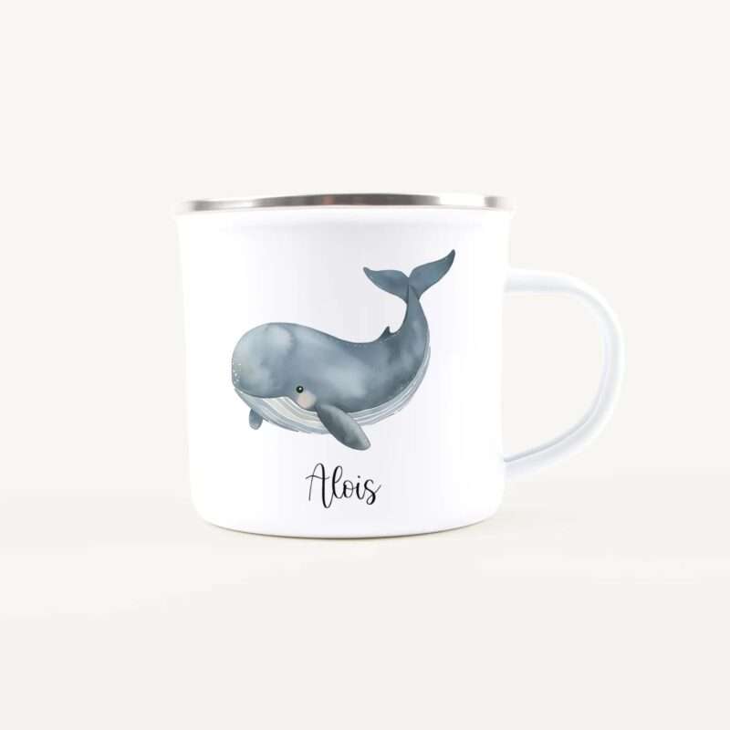 Bild von   emaille tasse waljpg | Individuelle 🎁 persönliche 🎁 personalisierte Geschenke bedruckt ▪ bestickt ▪ graviert