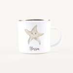 Bild von   emaille tasse seesternjpg | Individuelle 🎁 persönliche 🎁 personalisierte Geschenke bedruckt ▪ bestickt ▪ graviert