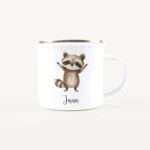 Bild von   emaille tasse waschbaerjpg | Individuelle 🎁 persönliche 🎁 personalisierte Geschenke bedruckt ▪ bestickt ▪ graviert