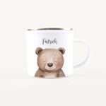 Bild von   emaille tasse baer portraitjpg | Individuelle 🎁 persönliche 🎁 personalisierte Geschenke bedruckt ▪ bestickt ▪ graviert