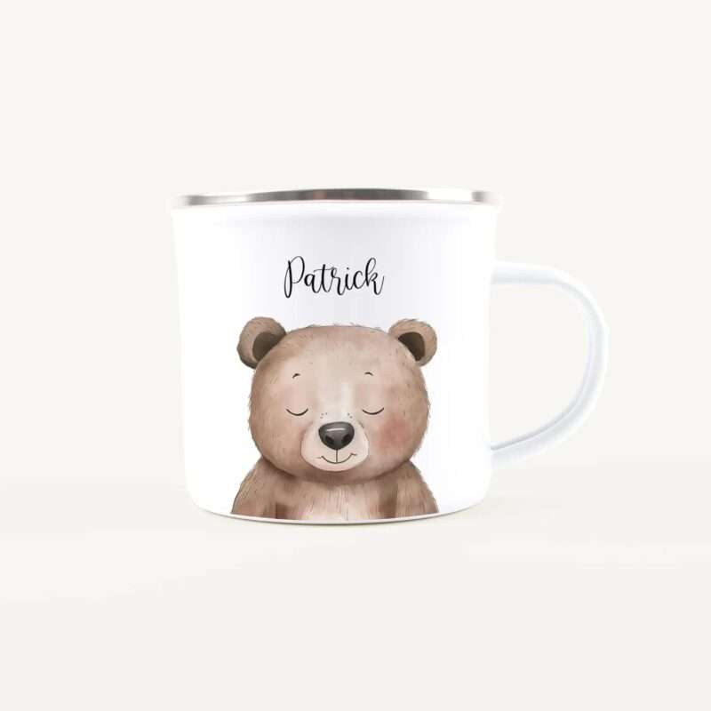 Bild von   emaille tasse baer portraitjpg | Individuelle 🎁 persönliche 🎁 personalisierte Geschenke bedruckt ▪ bestickt ▪ graviert