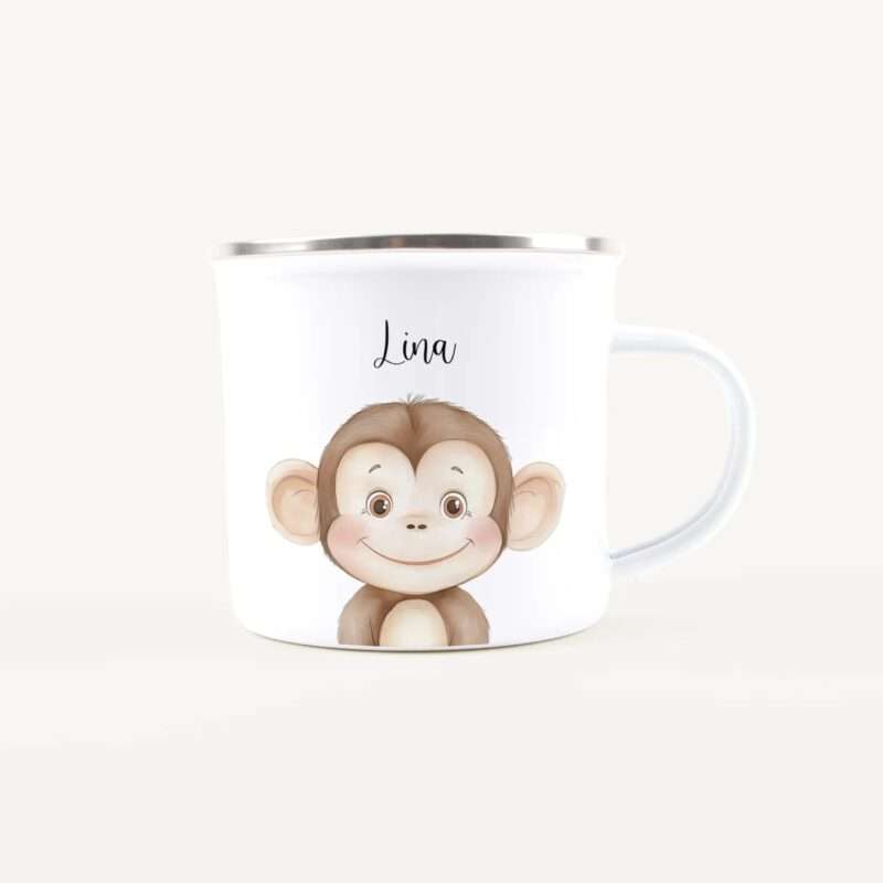 Bild von   emaille tasse affe portraitjpg | Individuelle 🎁 persönliche 🎁 personalisierte Geschenke bedruckt ▪ bestickt ▪ graviert