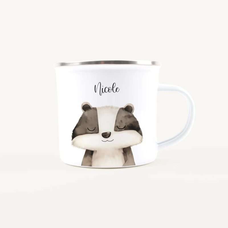 Bild von   emaille tasse dachs portraitjpg | Individuelle 🎁 persönliche 🎁 personalisierte Geschenke bedruckt ▪ bestickt ▪ graviert